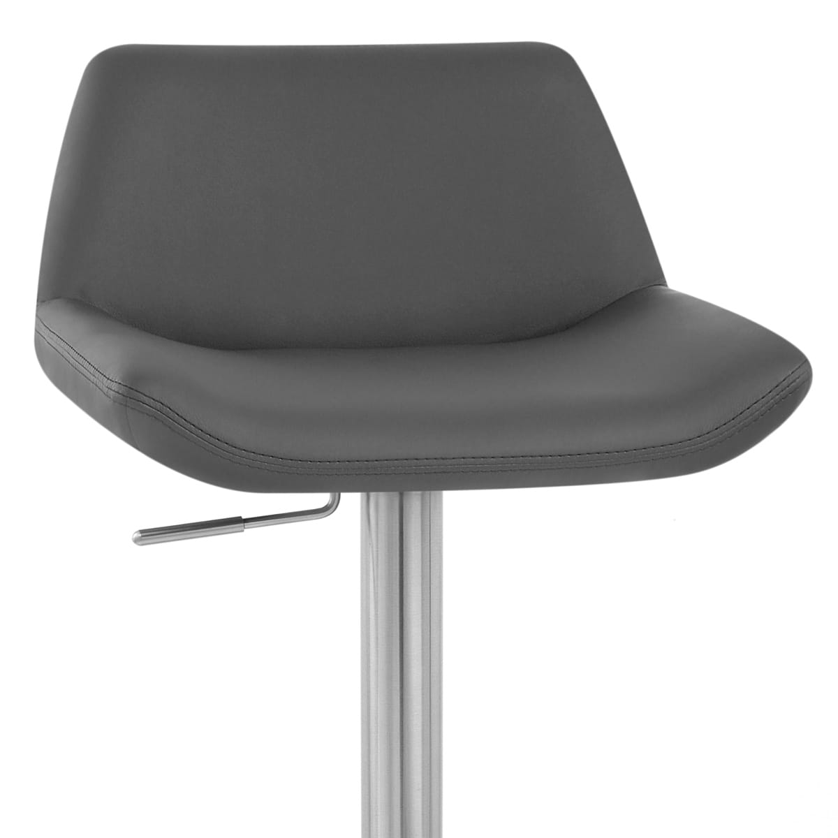 Taburete Cuero Auténtico Satinado - Christiana Gris