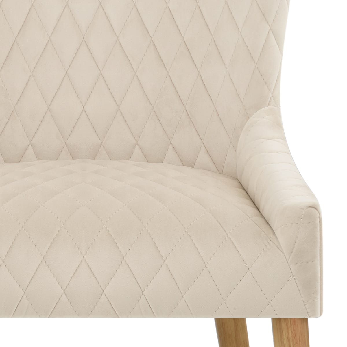Silla Terciopelo Madera - City Crema