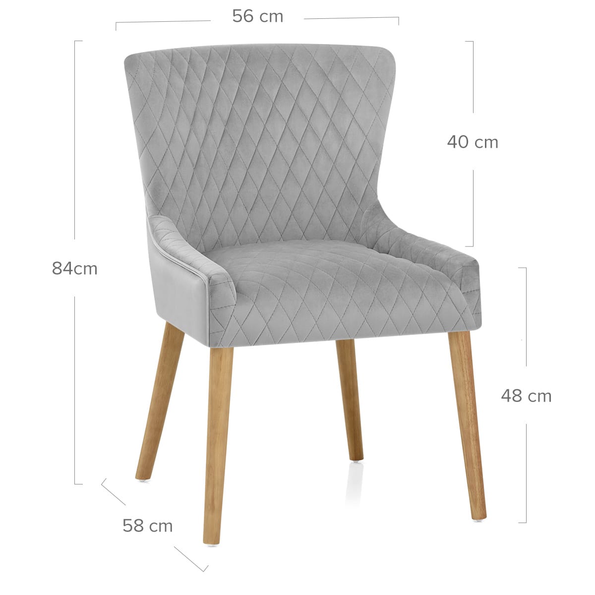 Silla Terciopelo Madera - City Gris