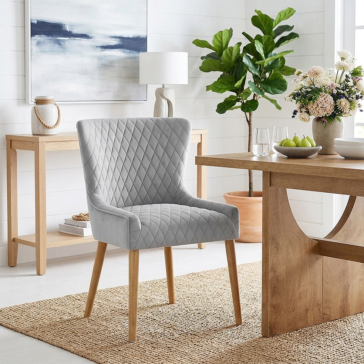 Silla Terciopelo Madera - City Gris