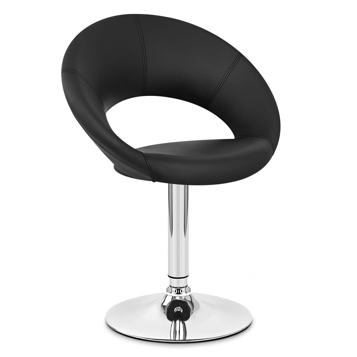 Silla Polipiel Cromo - Clementina Negro