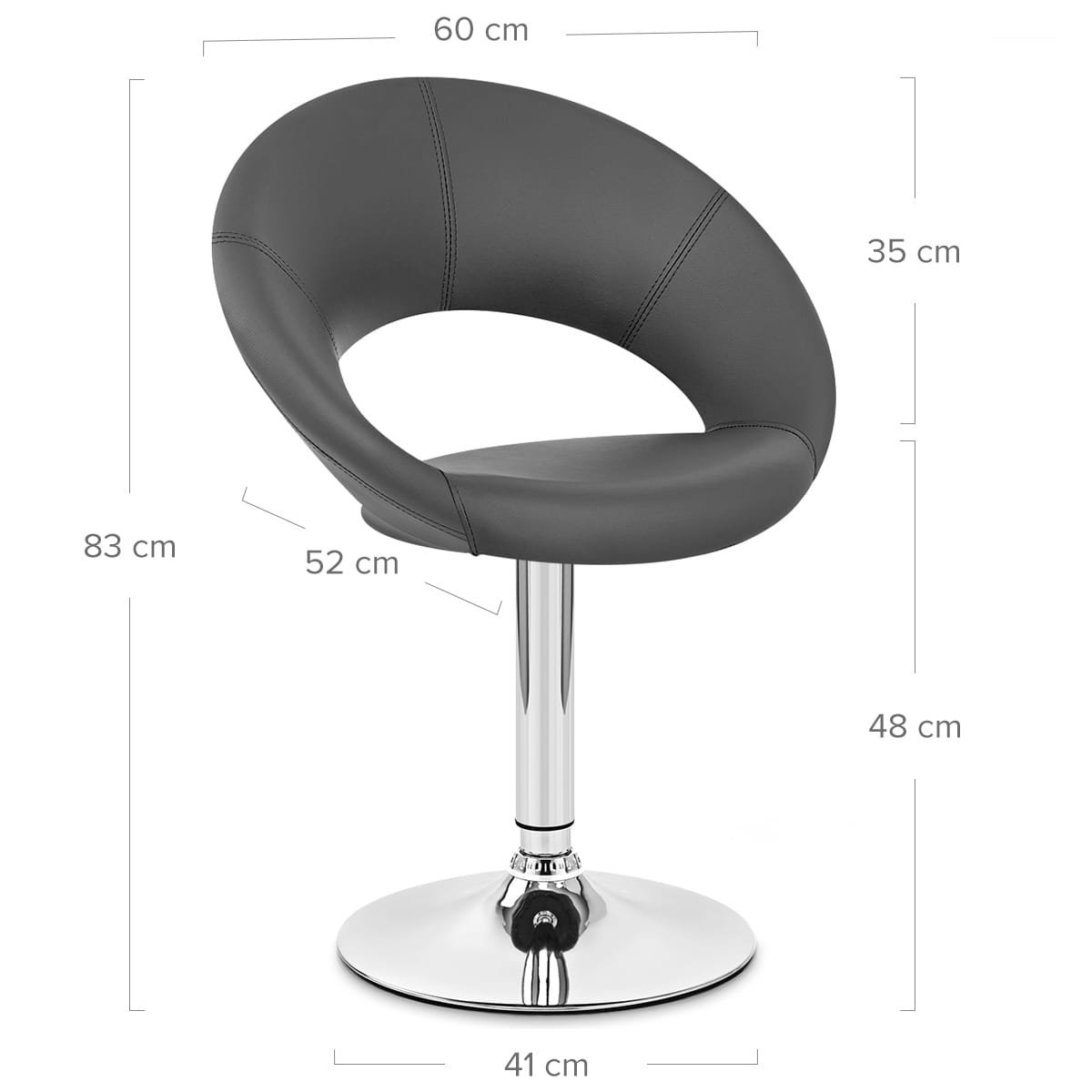 Silla Polipiel Cromo - Clementina Gris