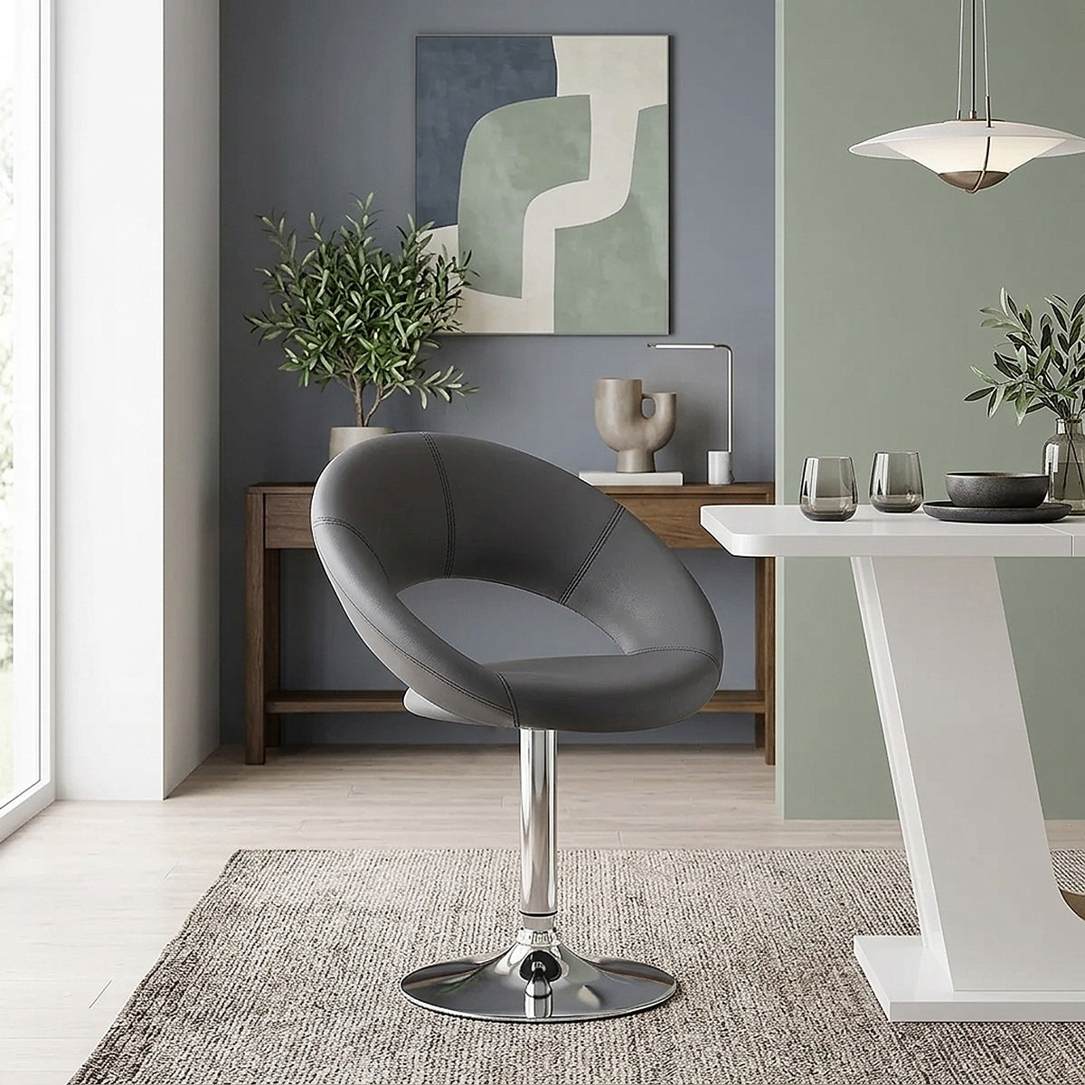 Silla Polipiel Cromo - Clementina Gris