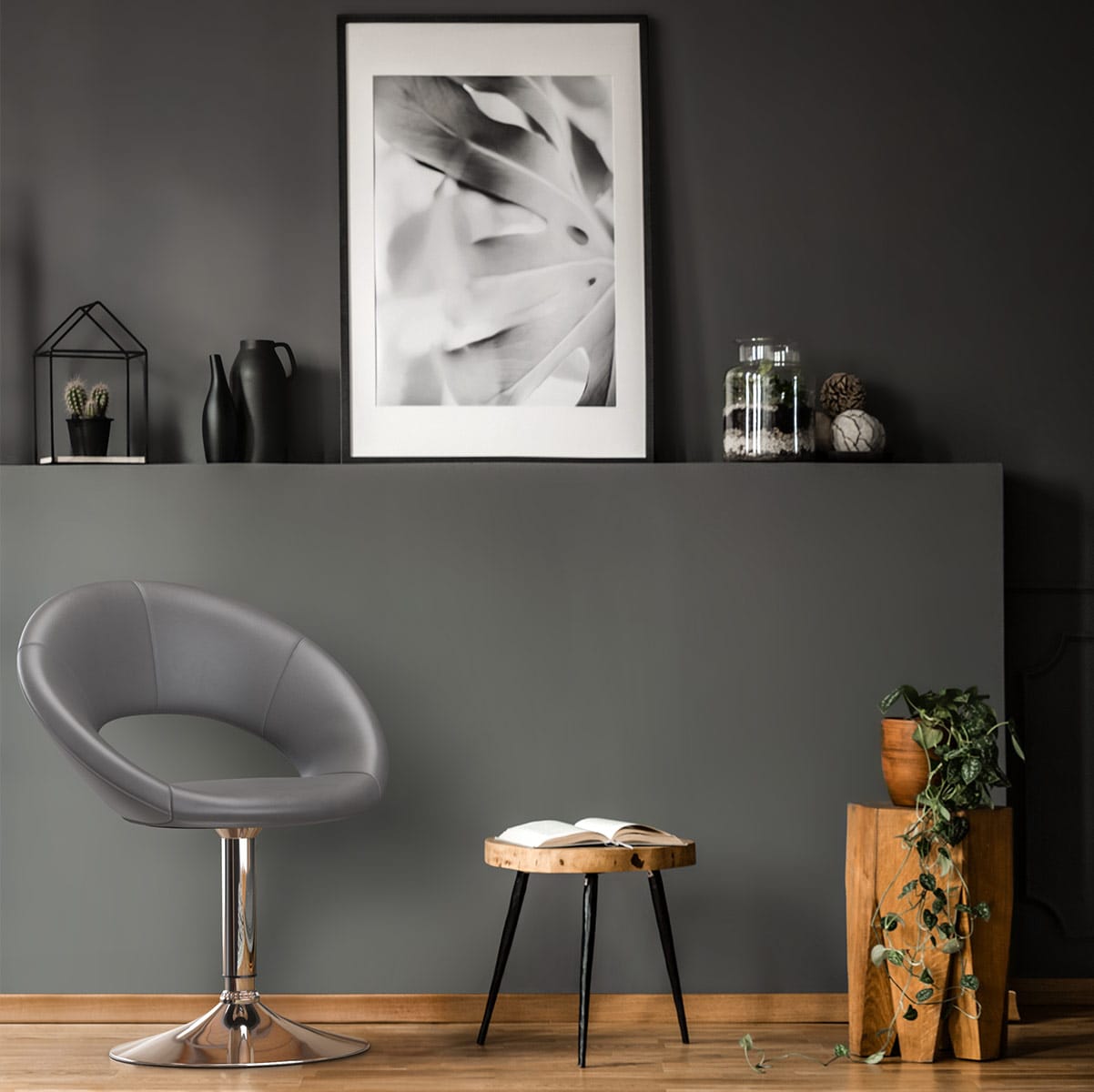 Silla Polipiel Cromo - Clementina Gris