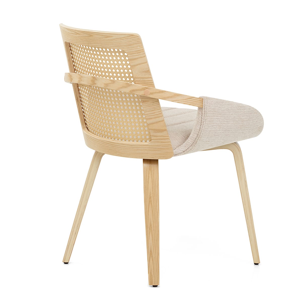 Silla Tela Madera - Cleveland Crema