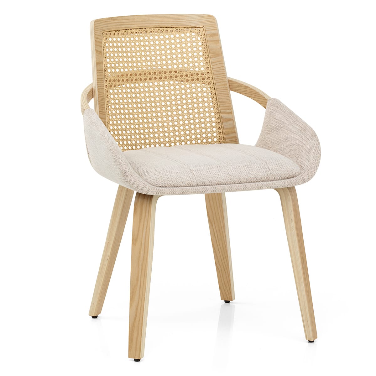 Silla Tela Madera - Cleveland Crema