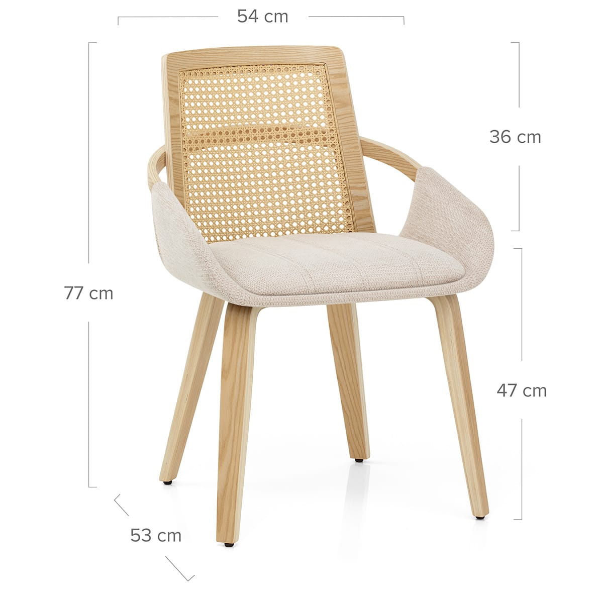 Silla Tela Madera - Cleveland Crema