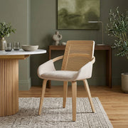 Silla Tela Madera - Cleveland Crema