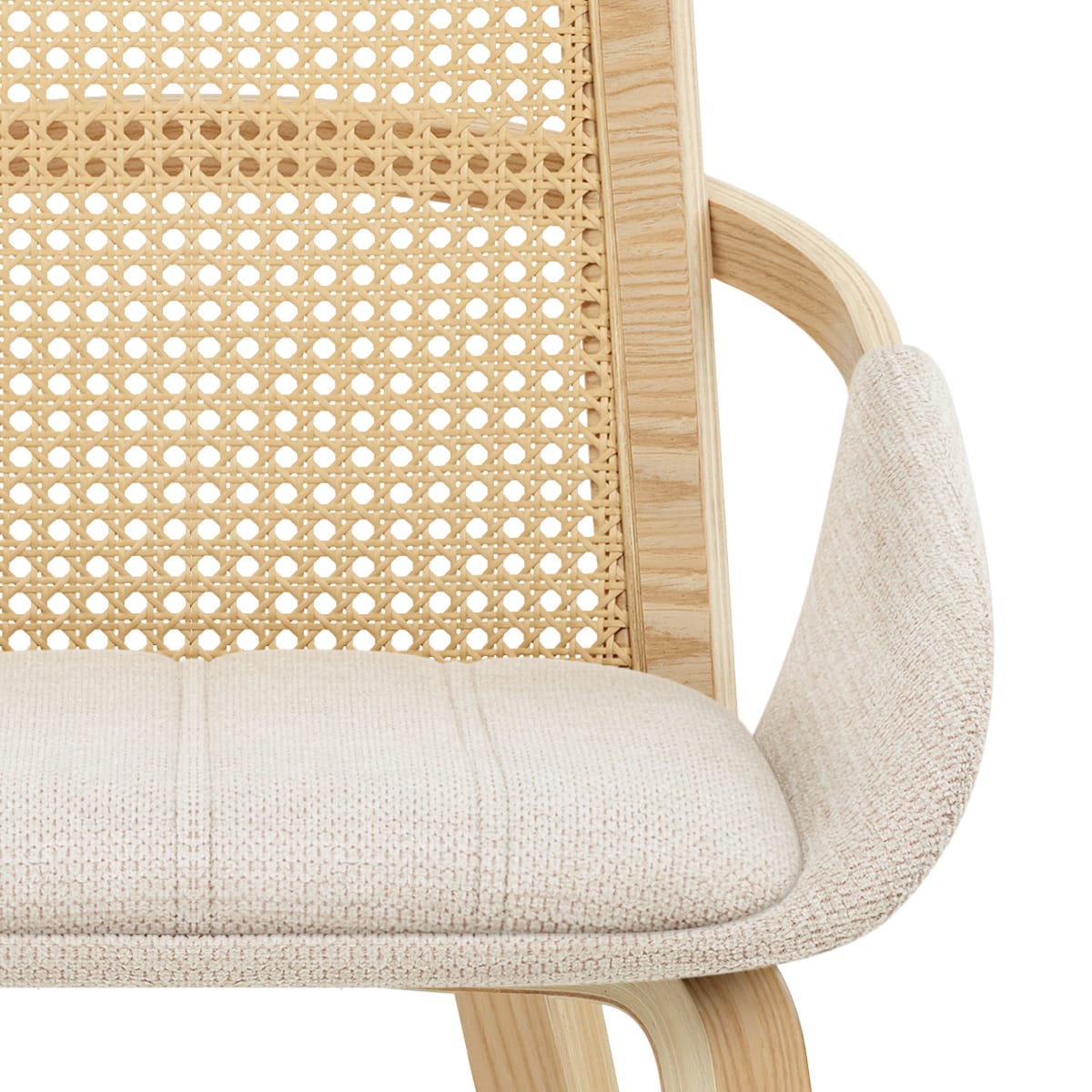 Silla Tela Madera - Cleveland Crema
