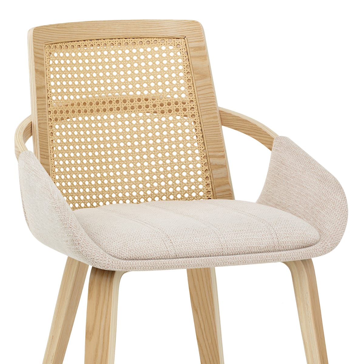 Silla Tela Madera - Cleveland Crema
