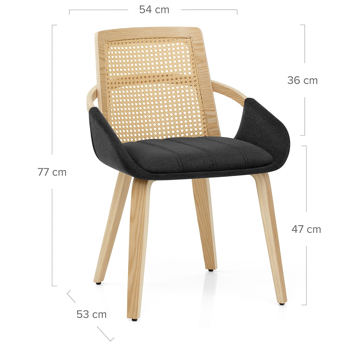 Silla Tela Madera - Cleveland Negro