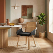 Silla Tela Madera - Cleveland Negro