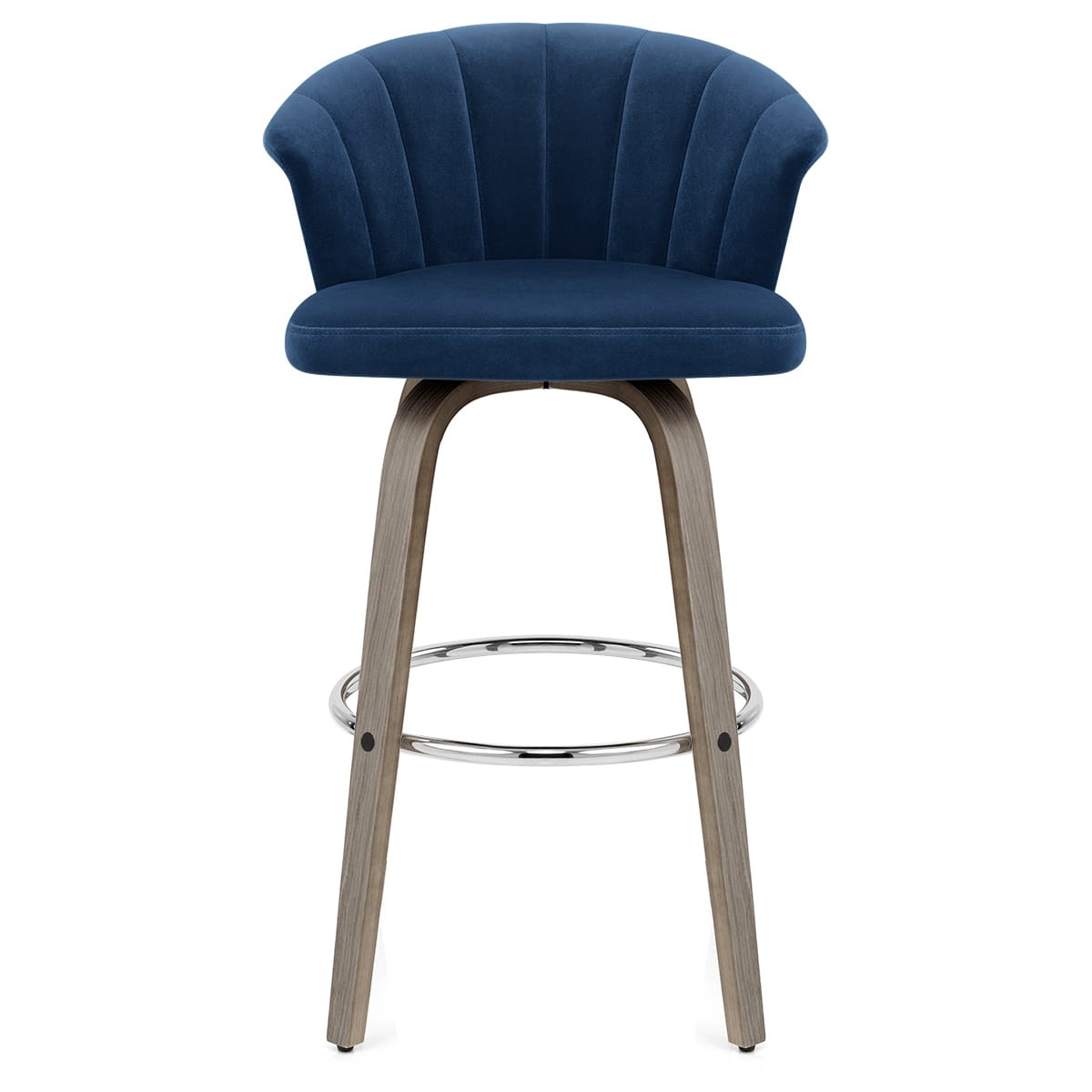 Taburete Terciopelo Madera - Concerto Azul