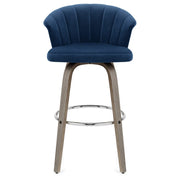 Taburete Terciopelo Madera - Concerto Azul
