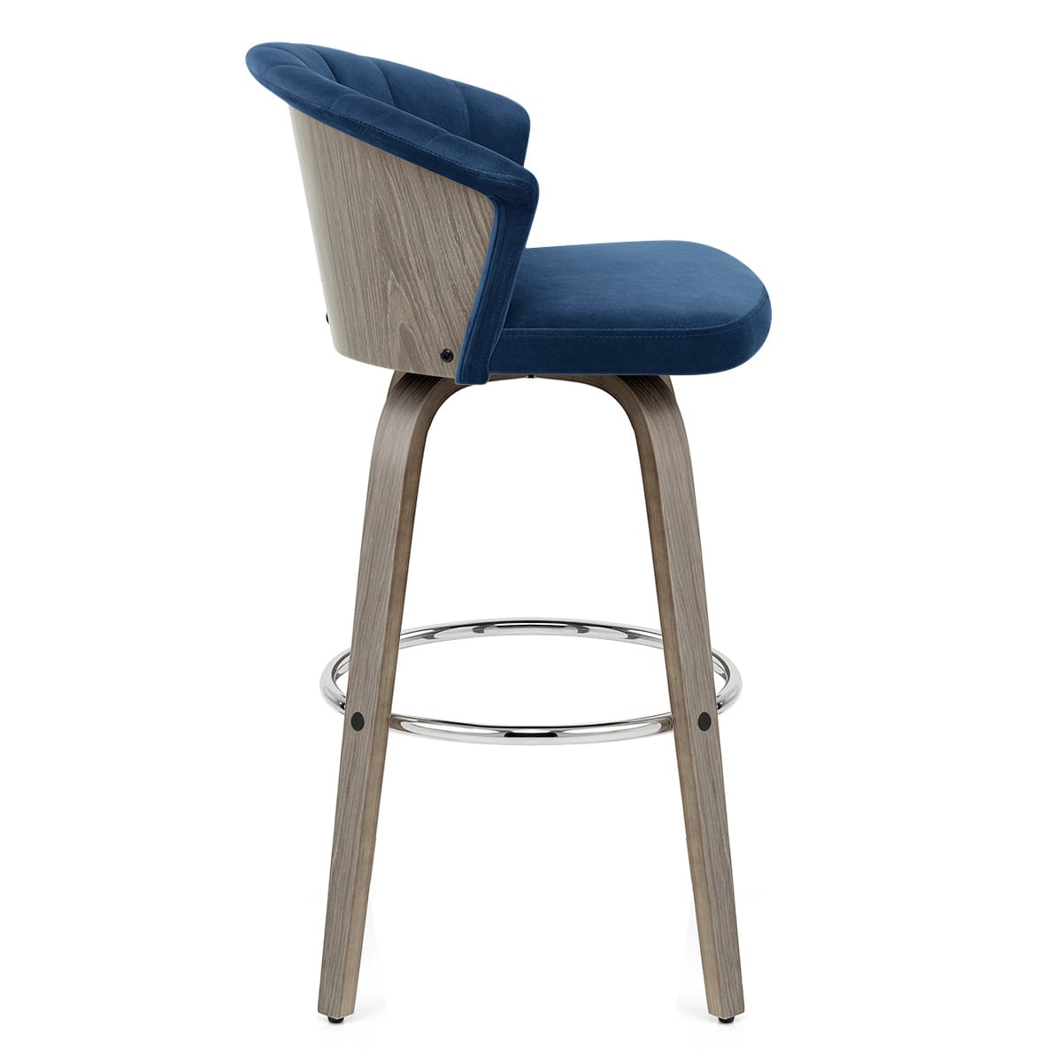 Taburete Terciopelo Madera - Concerto Azul