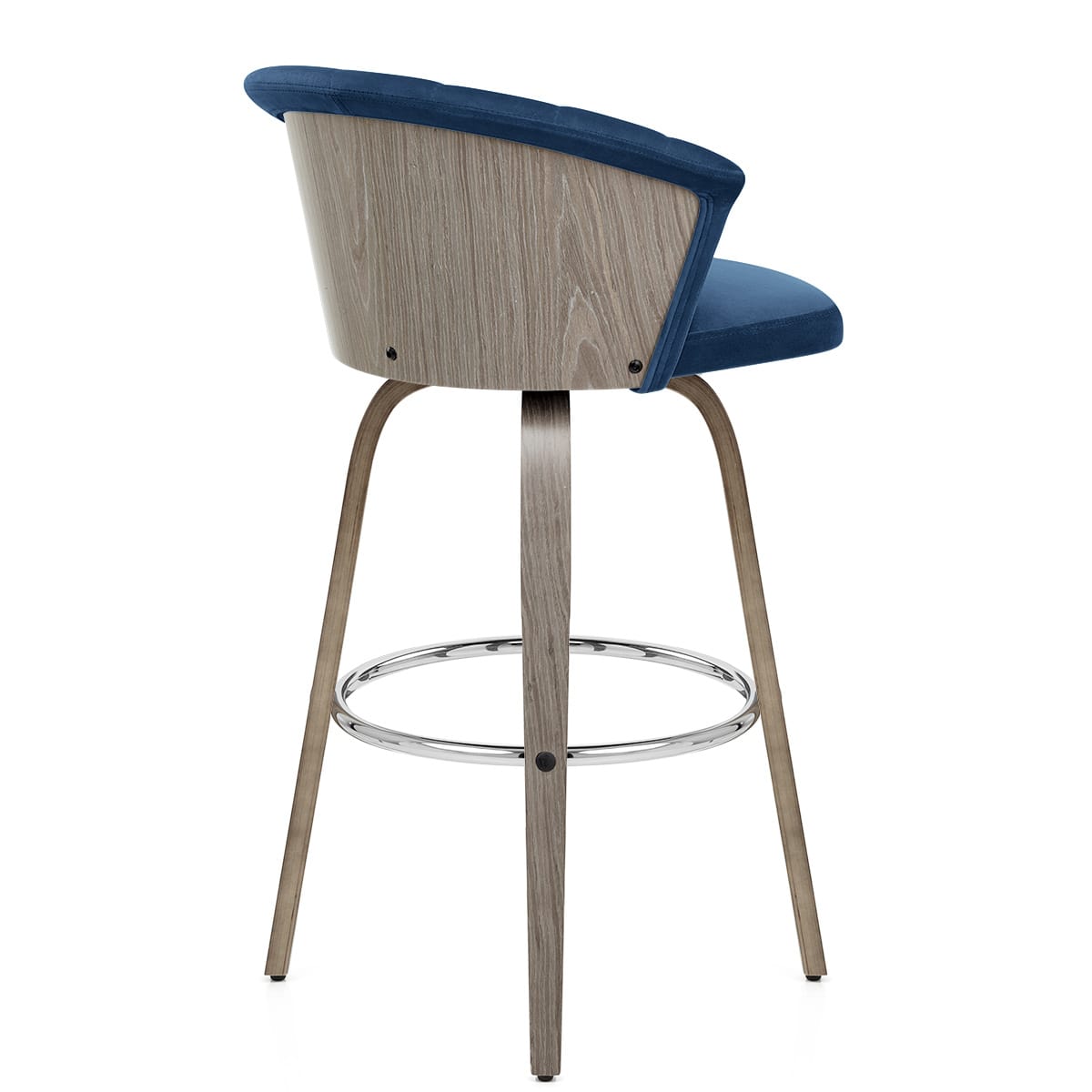 Taburete Terciopelo Madera - Concerto Azul