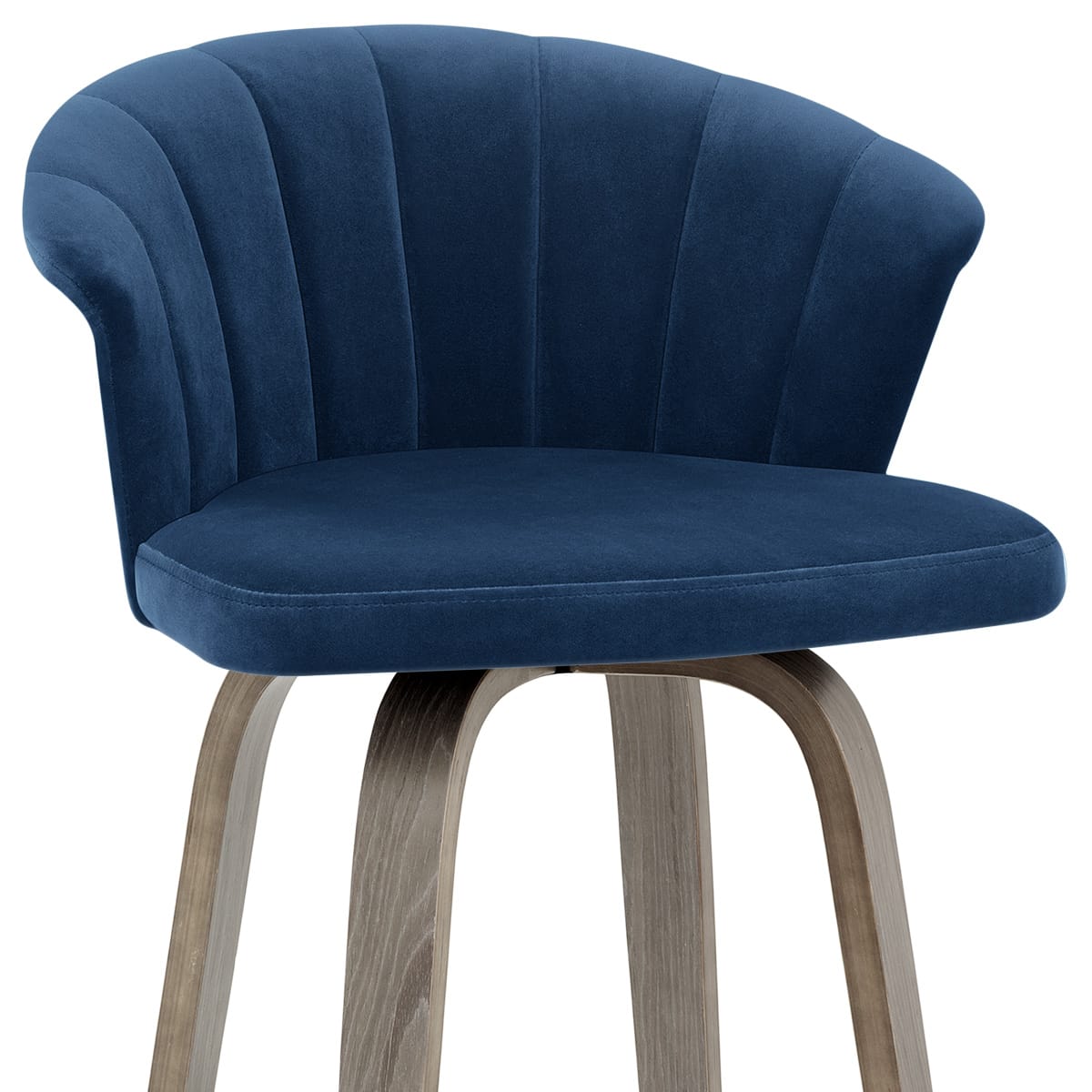 Taburete Terciopelo Madera - Concerto Azul