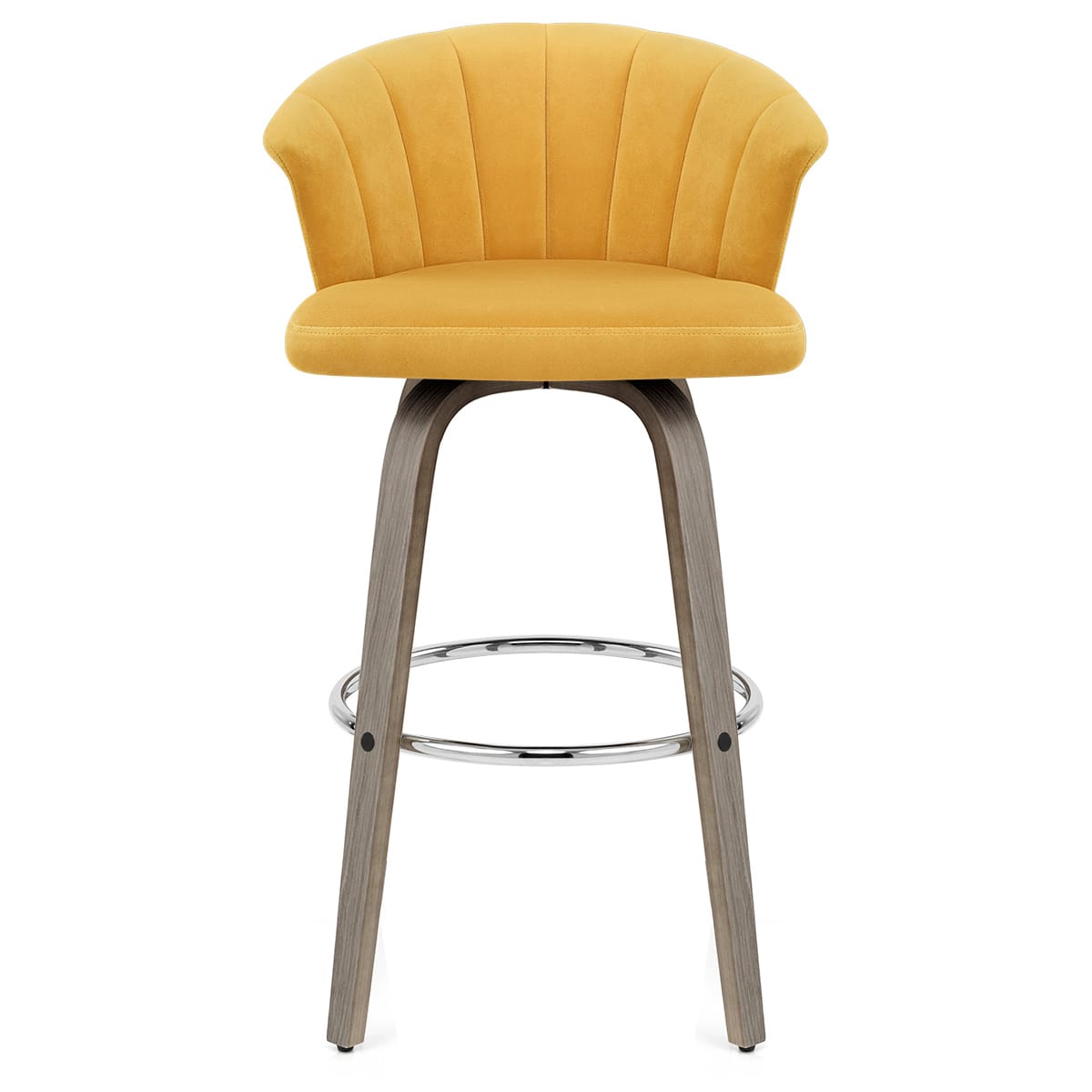Taburete Terciopelo Madera - Concerto Amarillo