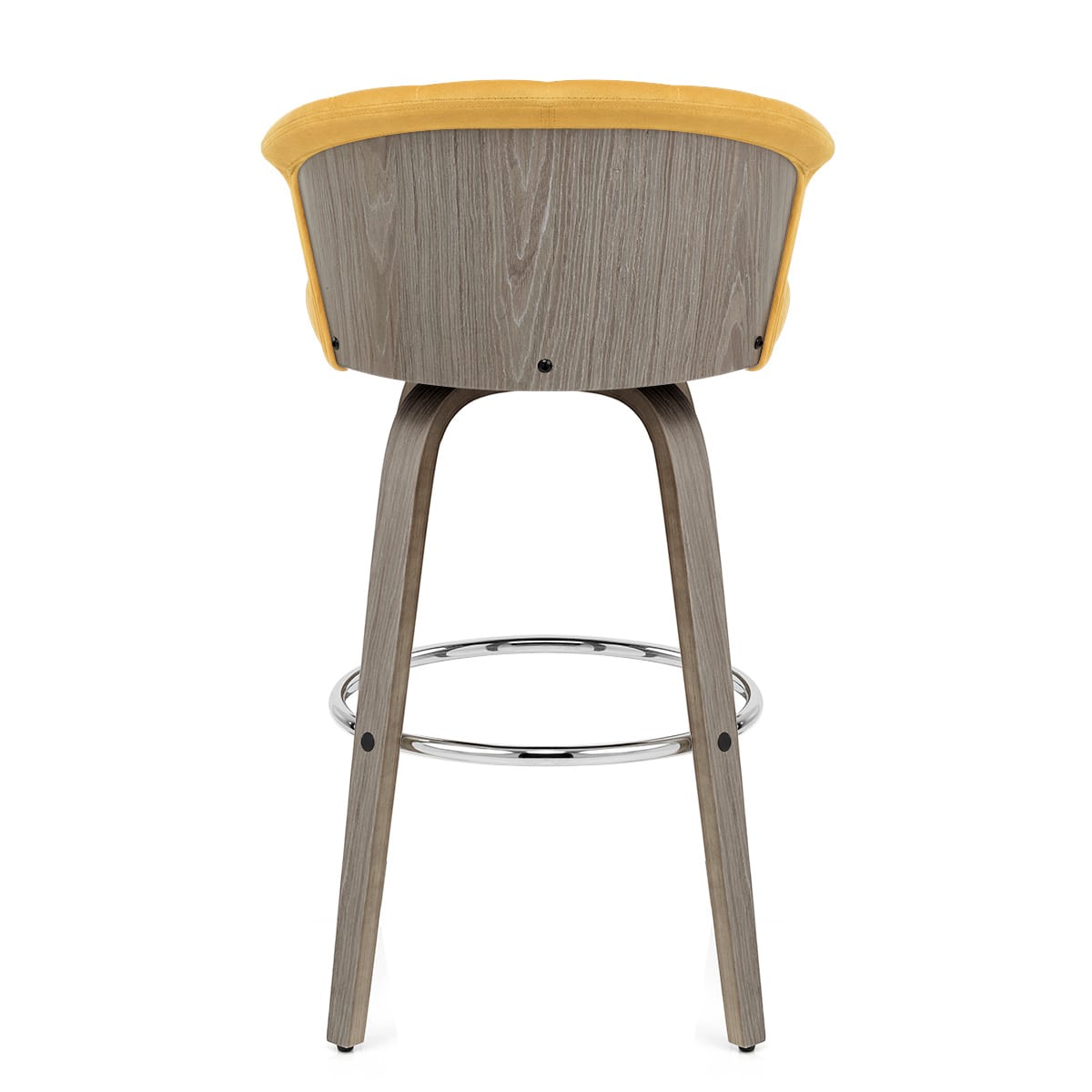 Taburete Terciopelo Madera - Concerto Amarillo