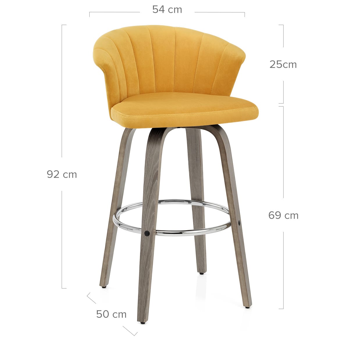 Taburete Terciopelo Madera - Concerto Amarillo