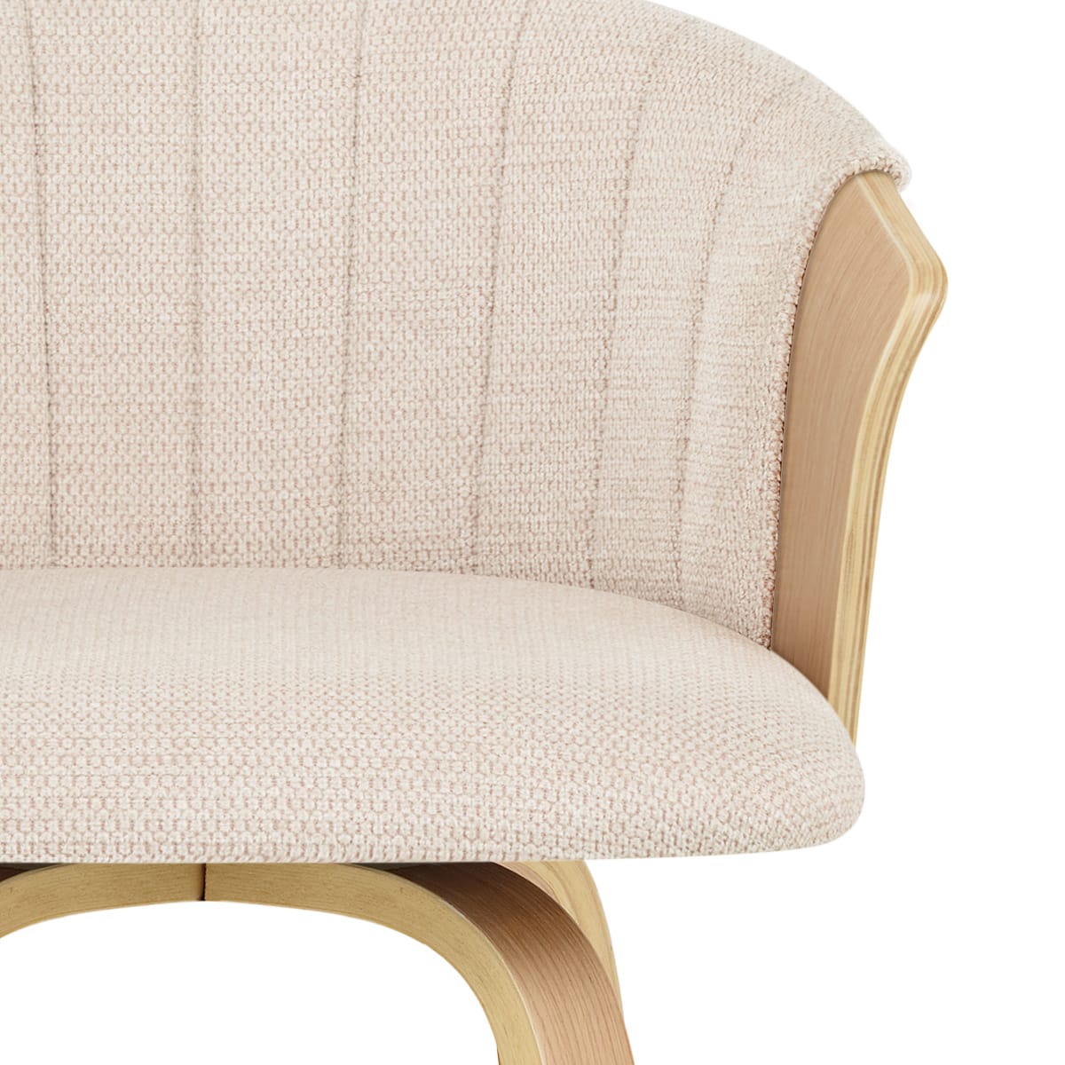 Taburete de bar Coral en roble y tela beige