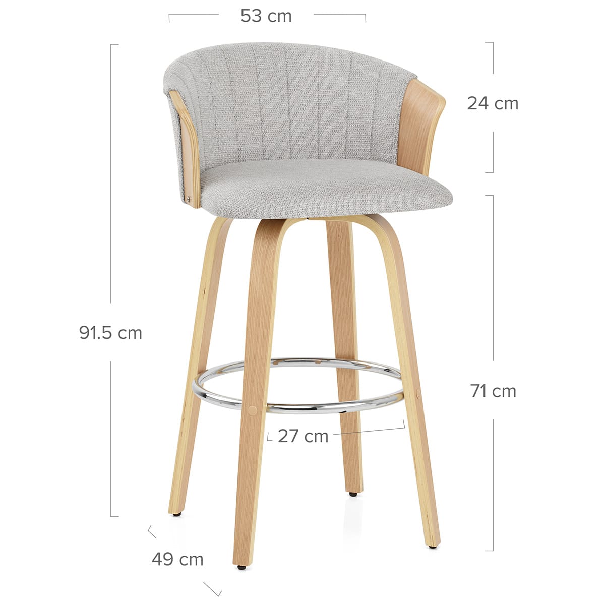 Taburete Tela - Coral Gris