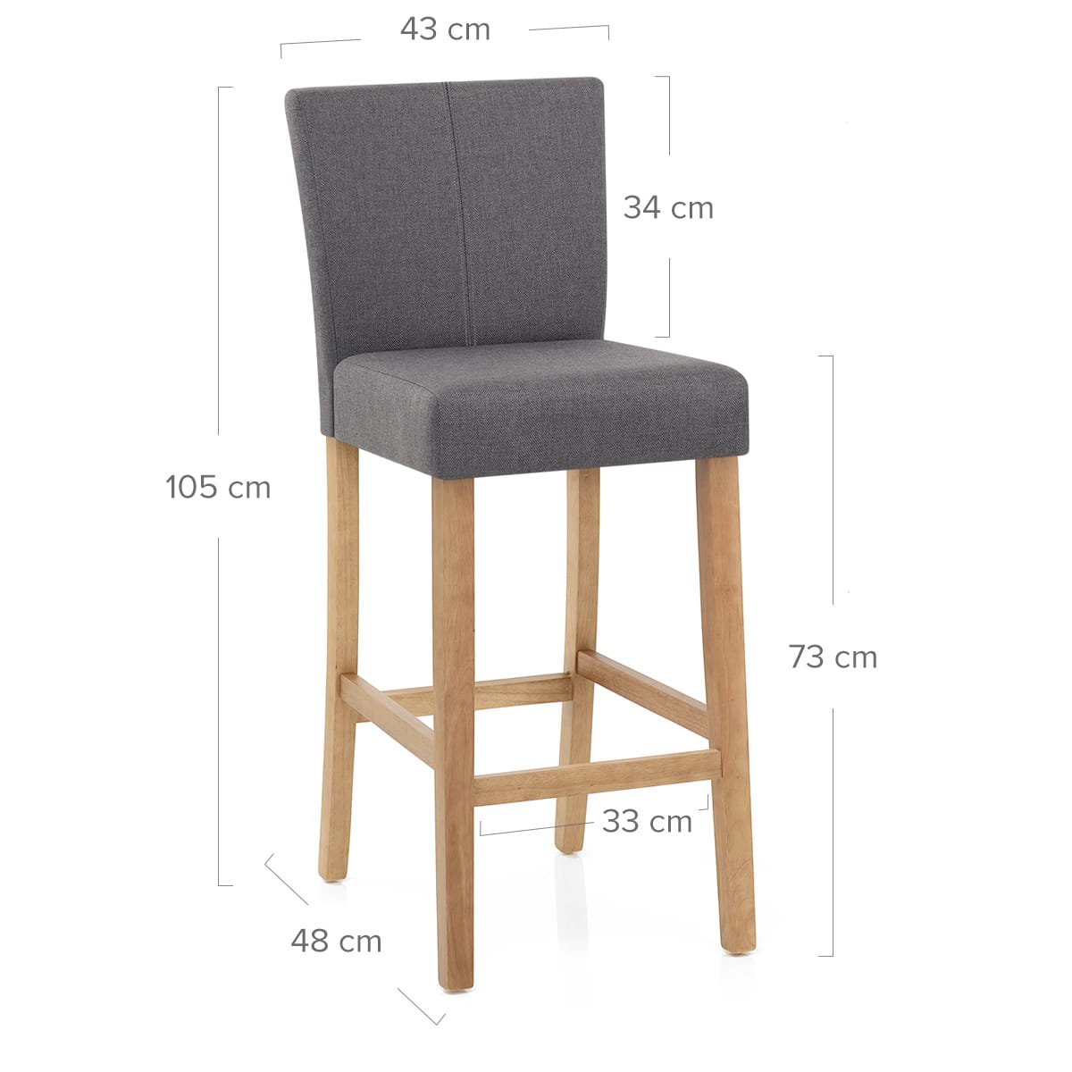 Taburete Tela Madera - Cornell Gris