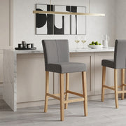 Taburete Tela Madera - Cornell Gris