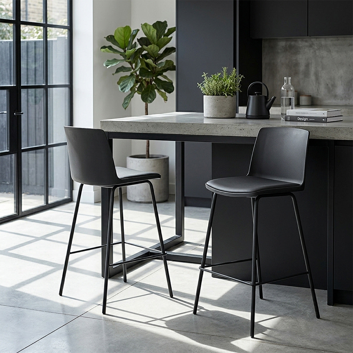 Taburete Polipiel - Cosmo Negro