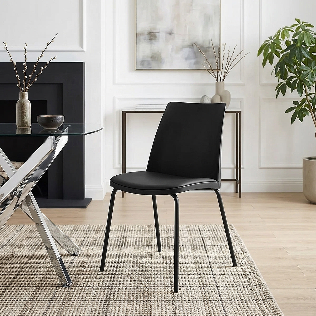 Silla Resina Metal - Cosmo Negro