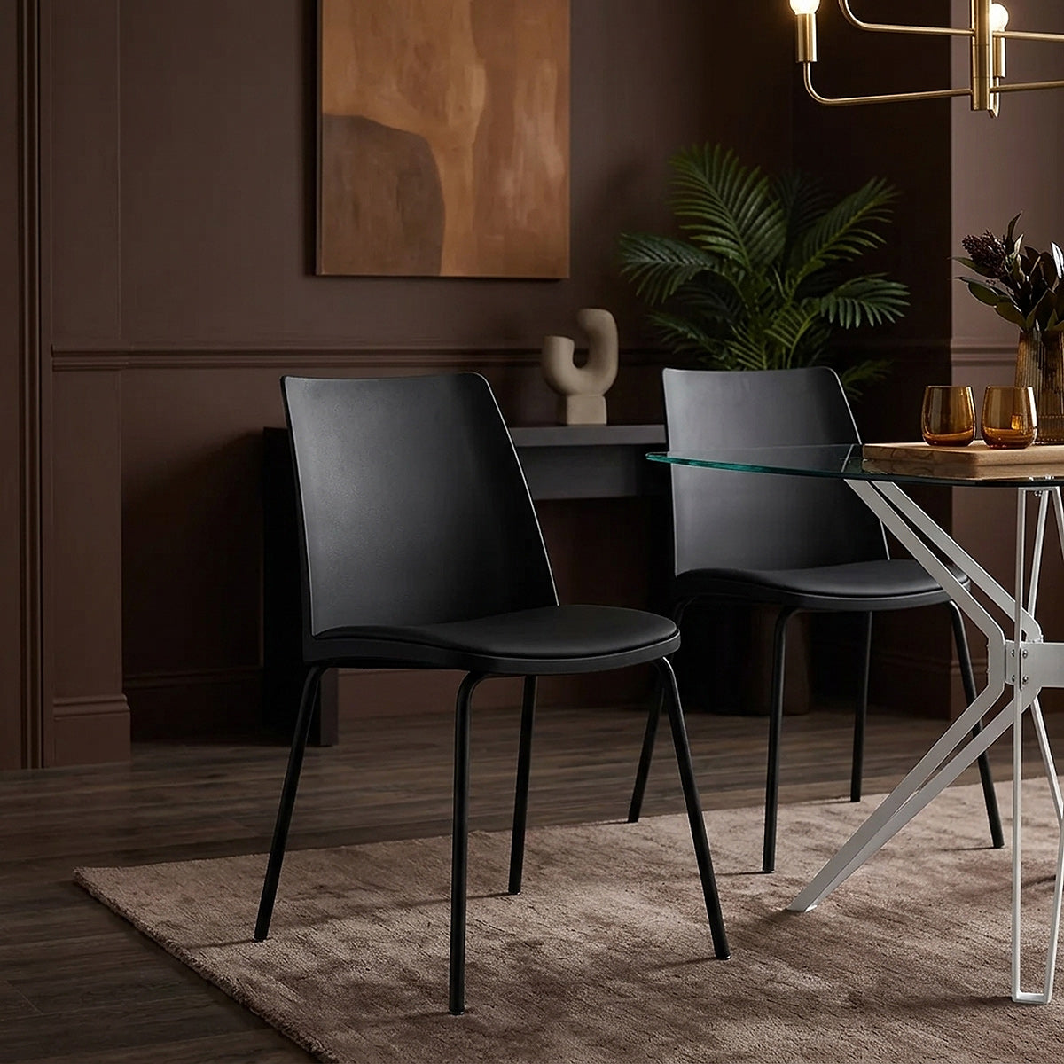 Silla Resina Metal - Cosmo Negro