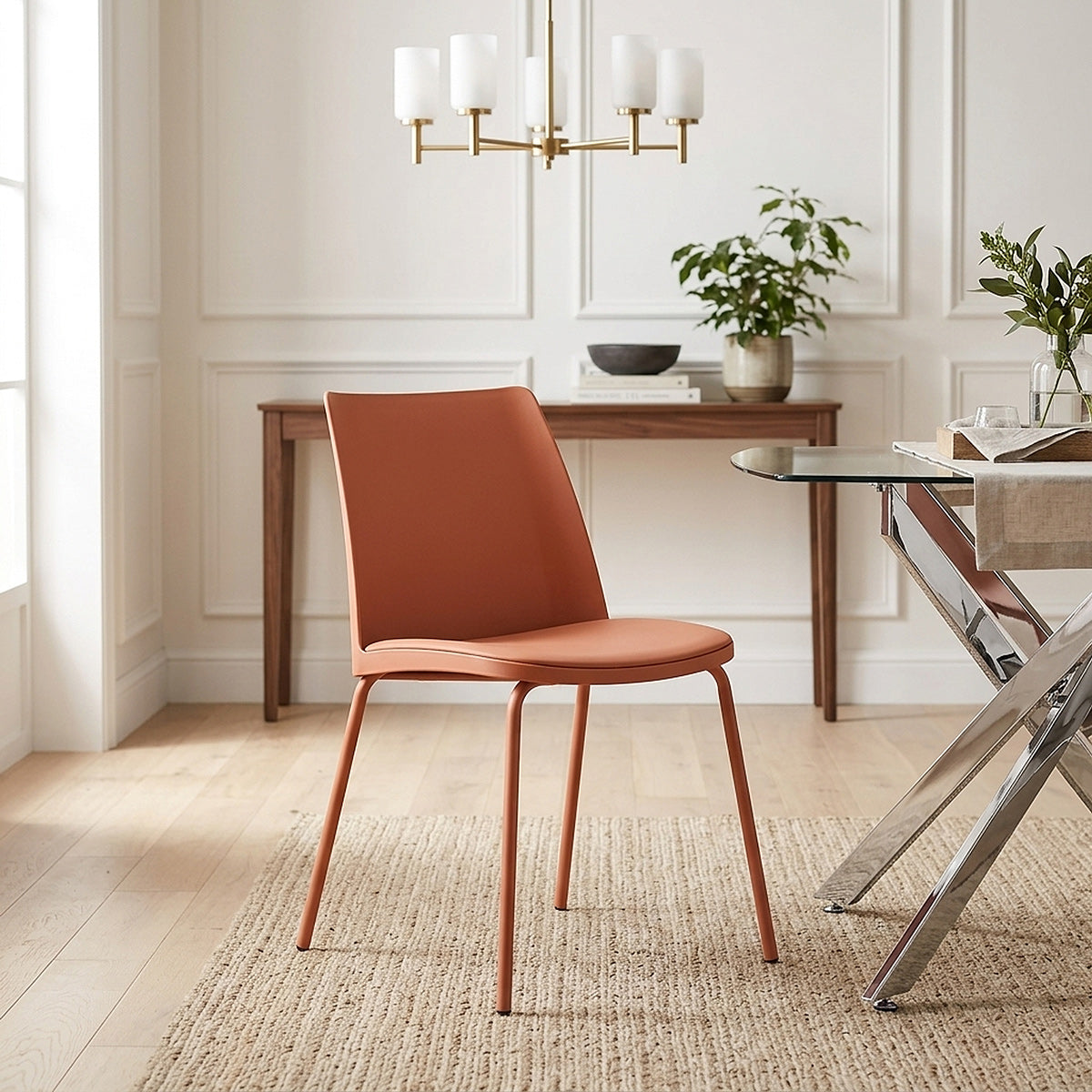 Silla Resina Metal - Cosmo Naranja