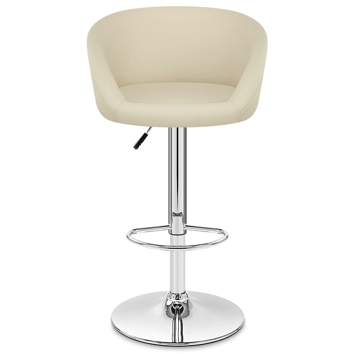 Taburete Polipiel Cromo - Eclipse Crema