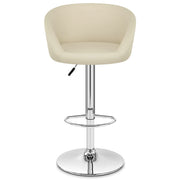 Taburete Polipiel Cromo - Eclipse Crema