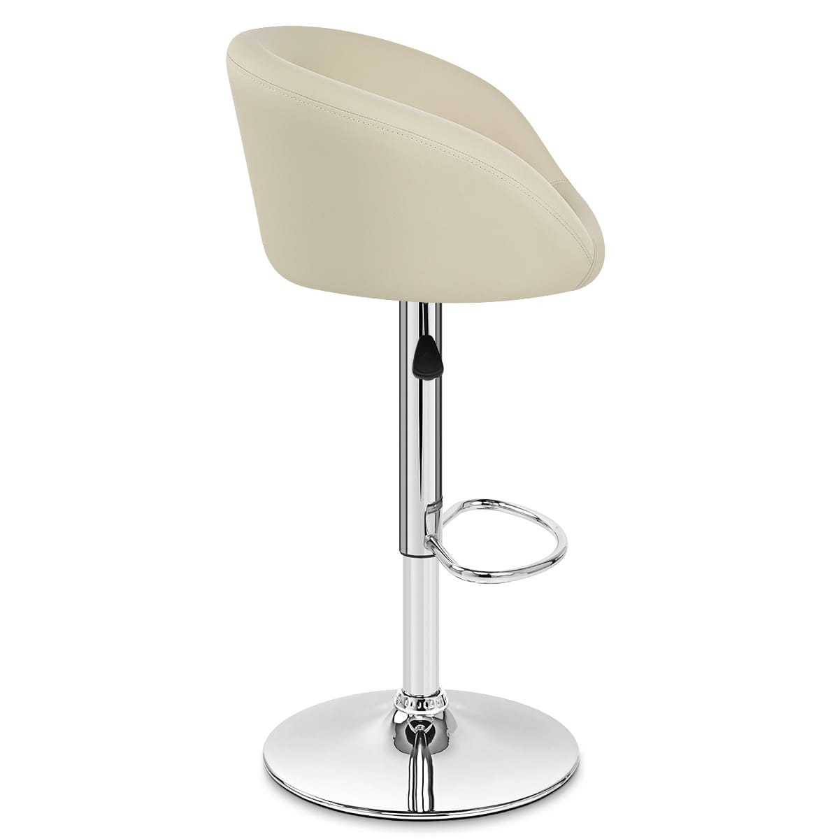 Taburete Polipiel Cromo - Eclipse Crema