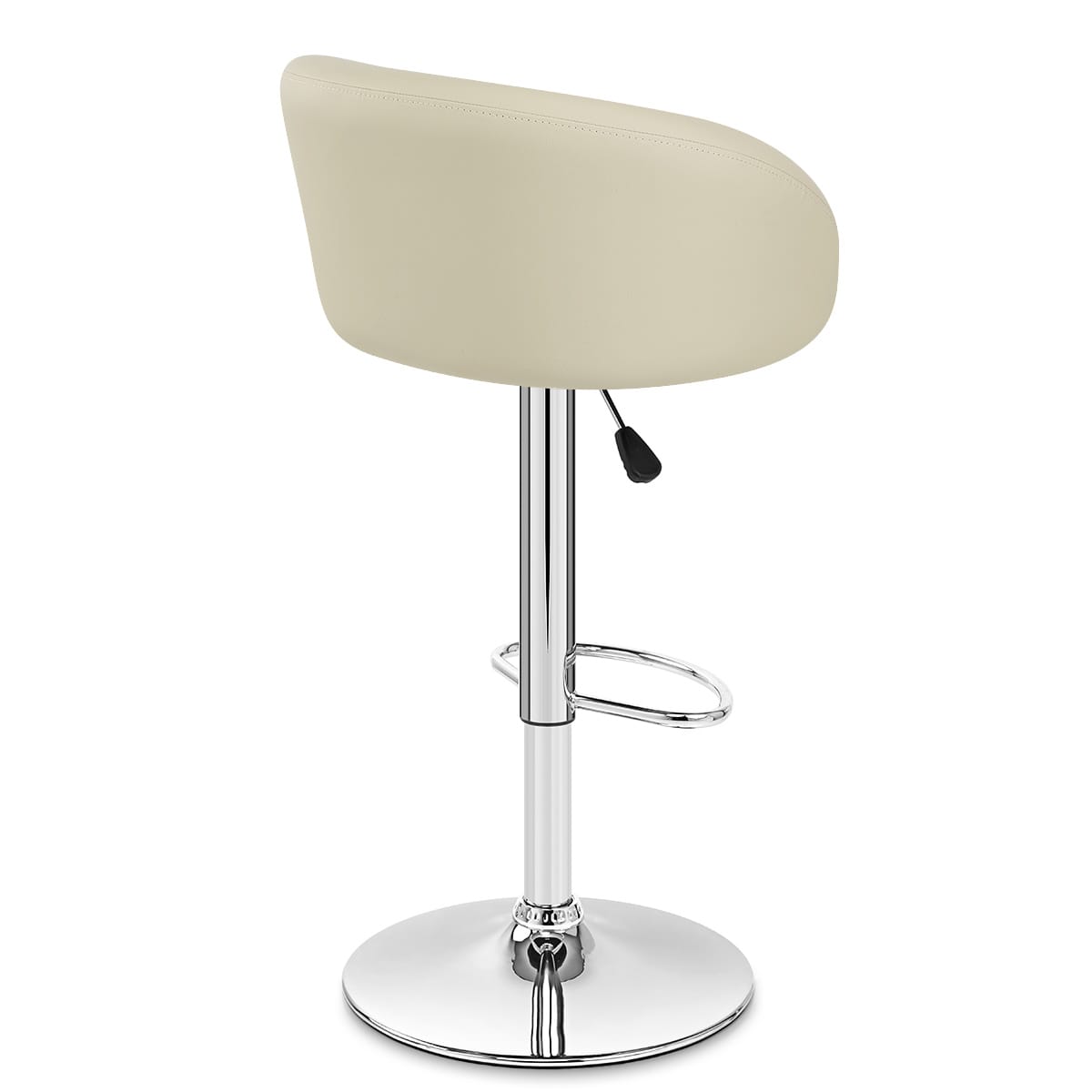 Taburete Polipiel Cromo - Eclipse Crema