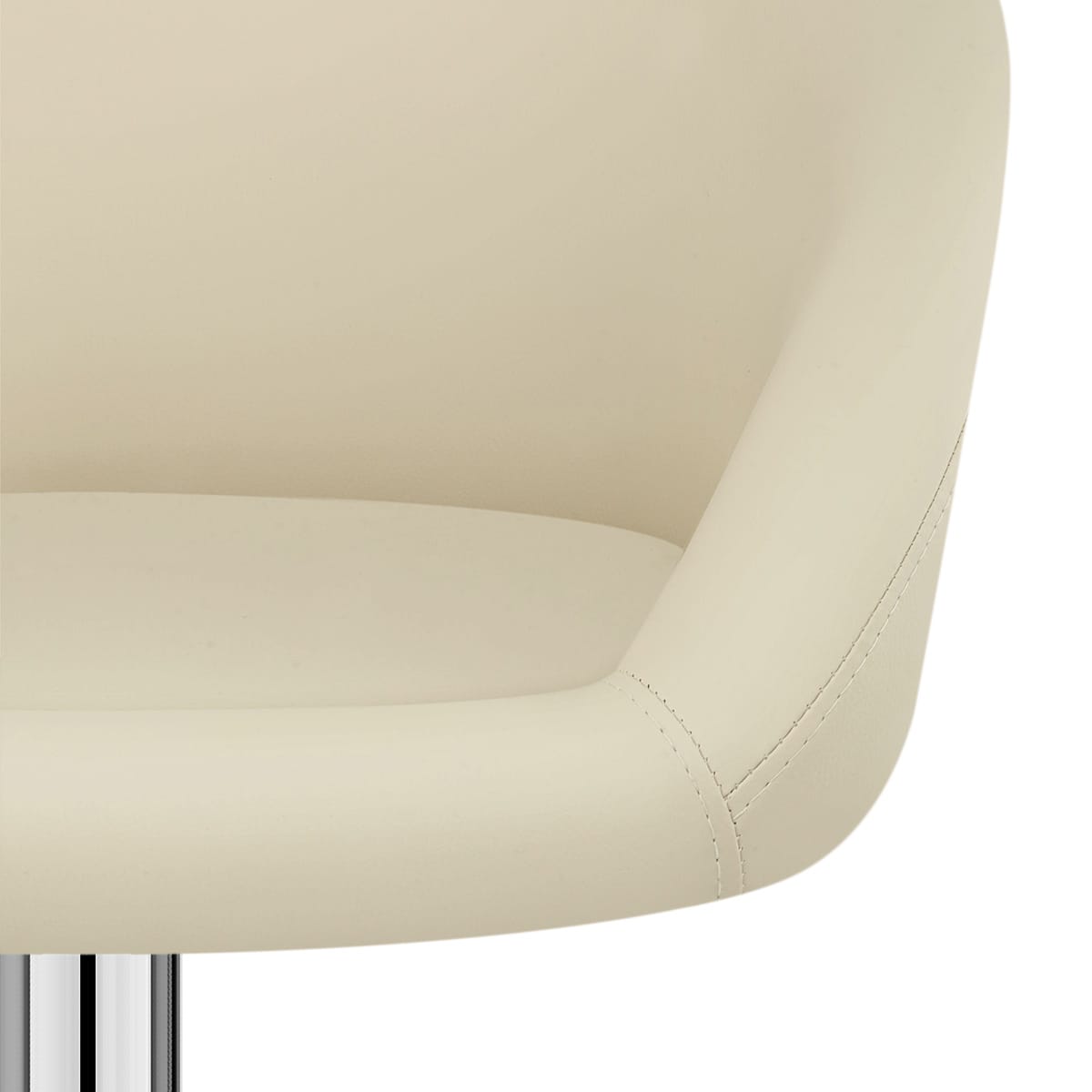 Taburete Polipiel Cromo - Eclipse Crema