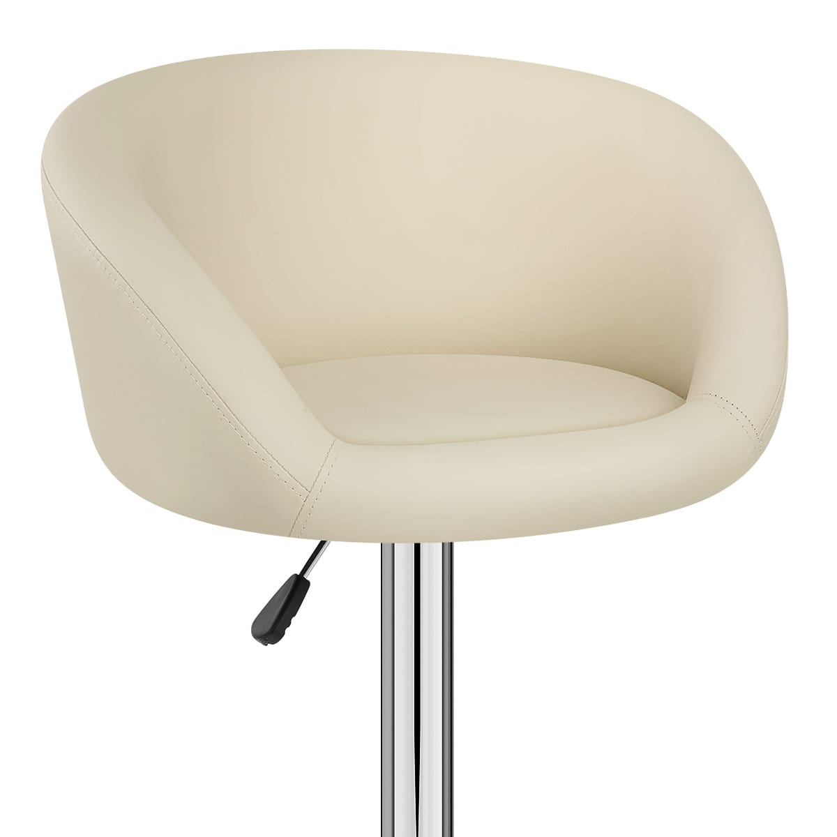 Taburete Polipiel Cromo - Eclipse Crema
