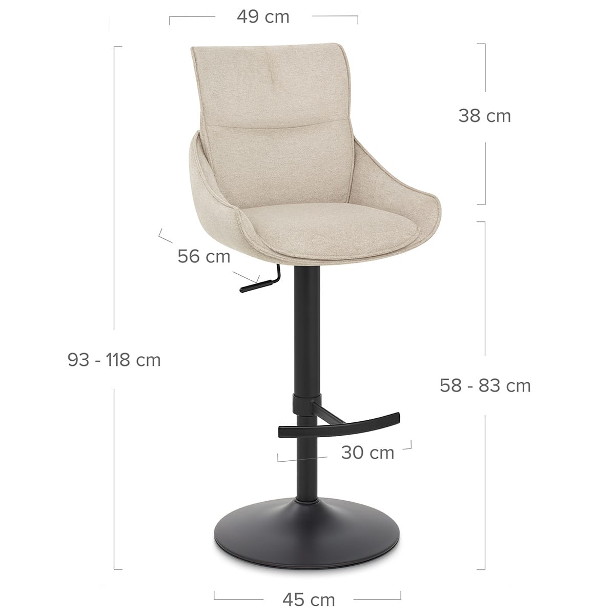Taburete Tela - Creed Crema
