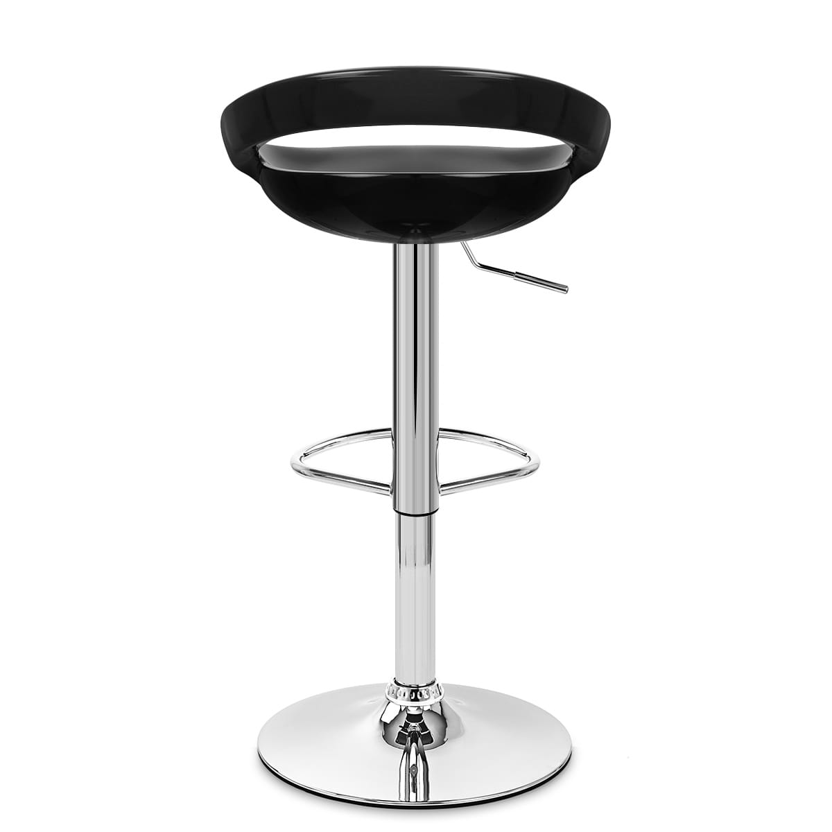 Taburete Plástico Cromo - Creciente Negro
