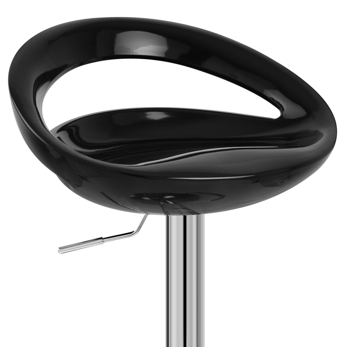 Taburete Plástico Cromo - Creciente Negro