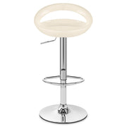 Taburete Plástico Cromo - Creciente Crema