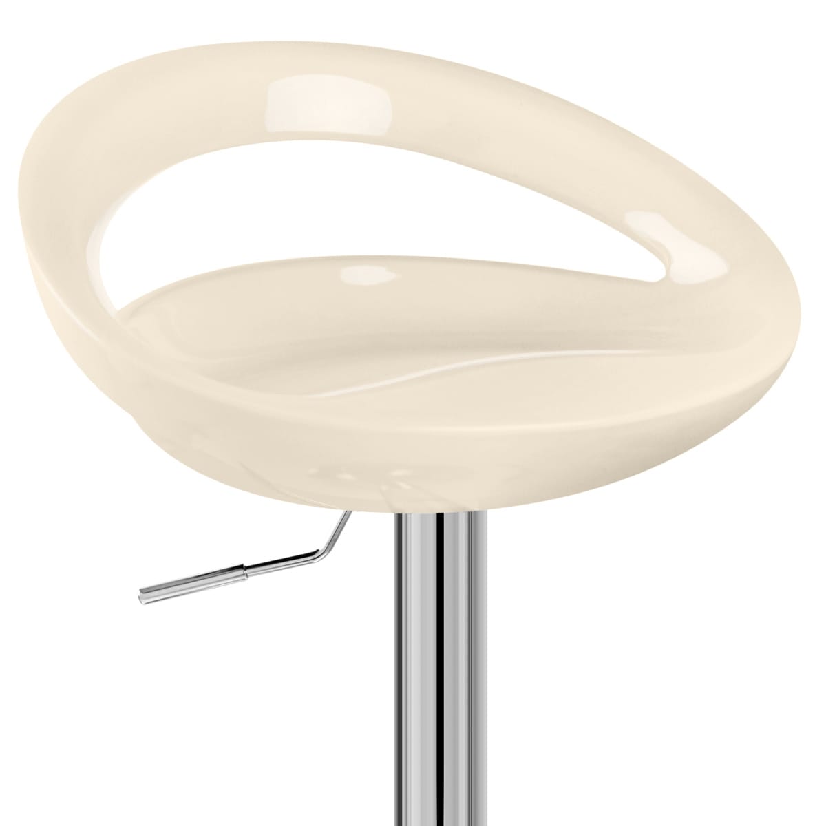 Taburete Plástico Cromo - Creciente Crema