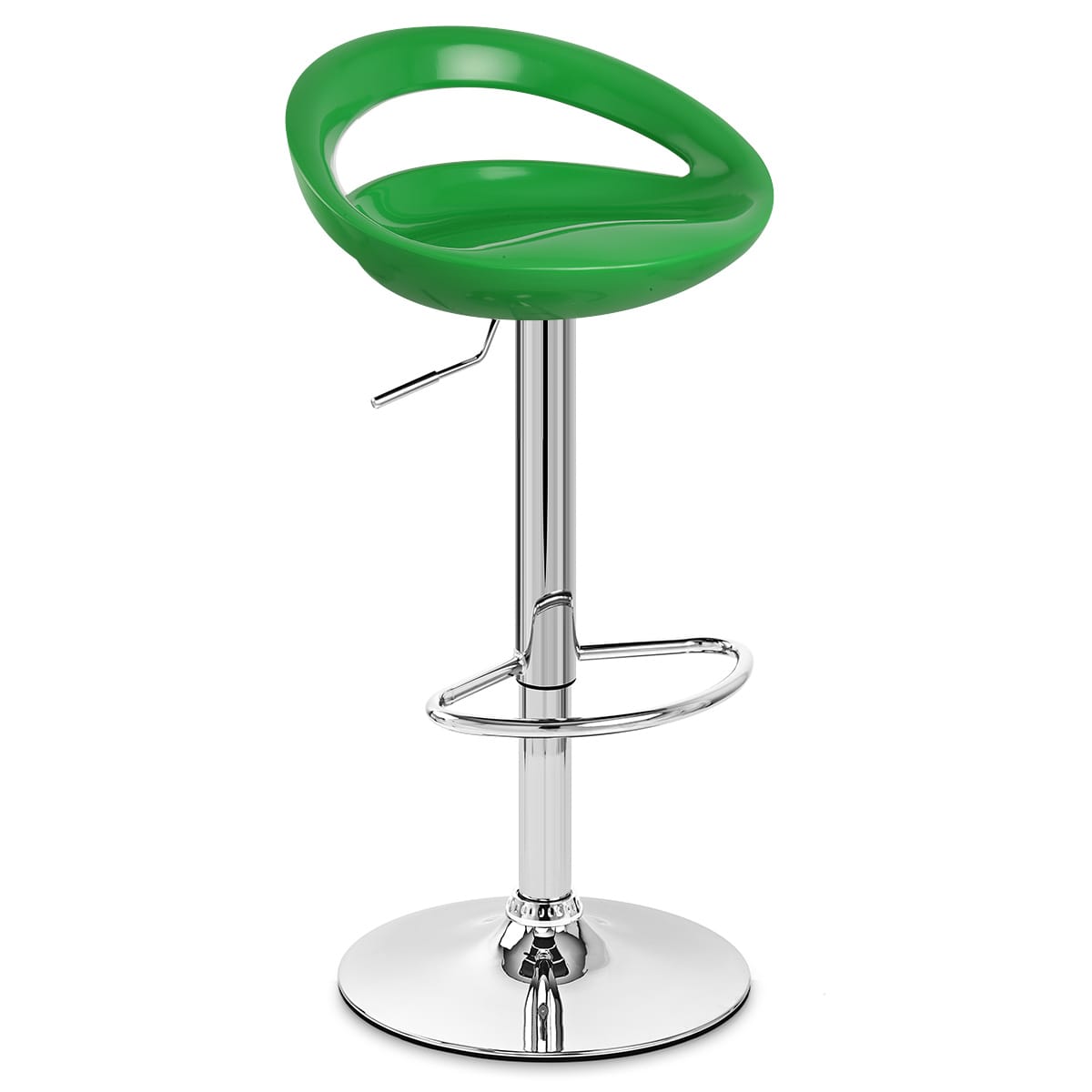 Taburete Plástico Cromo - Creciente Verde
