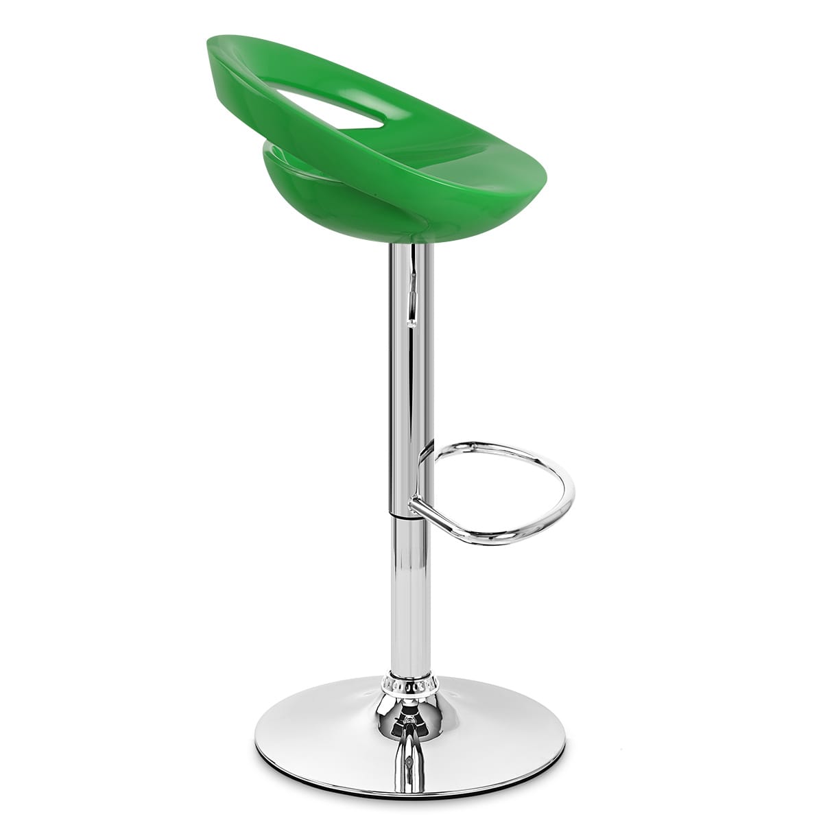 Taburete Plástico Cromo - Creciente Verde