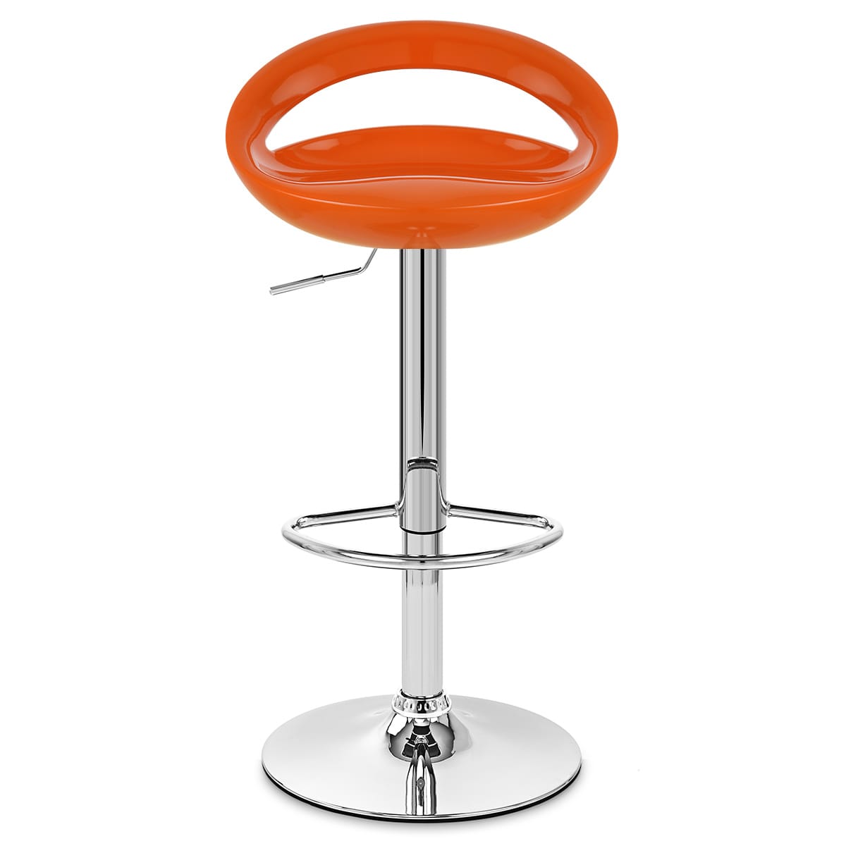 Taburete Plástico Cromo - Creciente Naranja