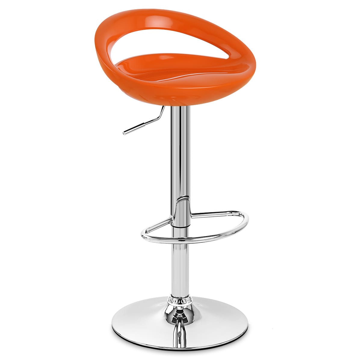 Taburete Plástico Cromo - Creciente Naranja