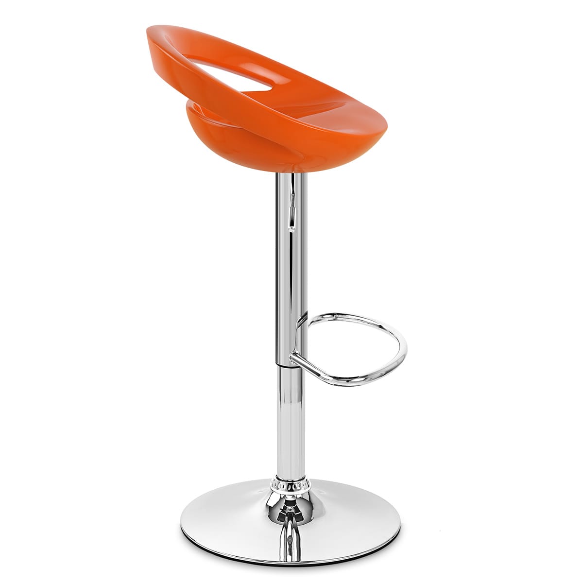 Taburete Plástico Cromo - Creciente Naranja