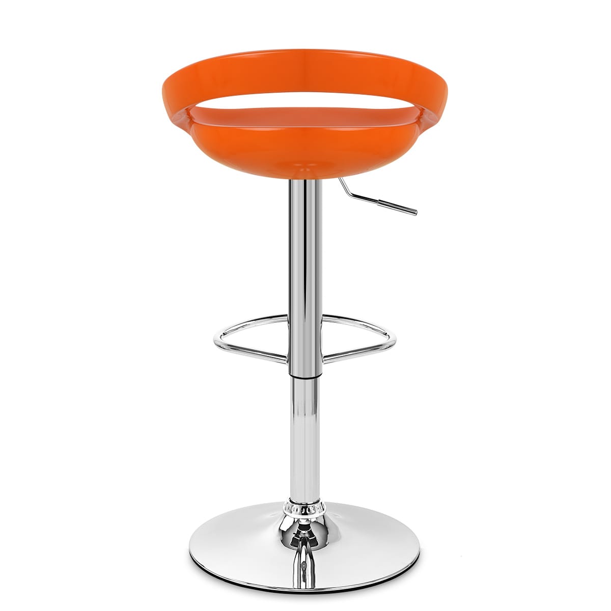 Taburete Plástico Cromo - Creciente Naranja