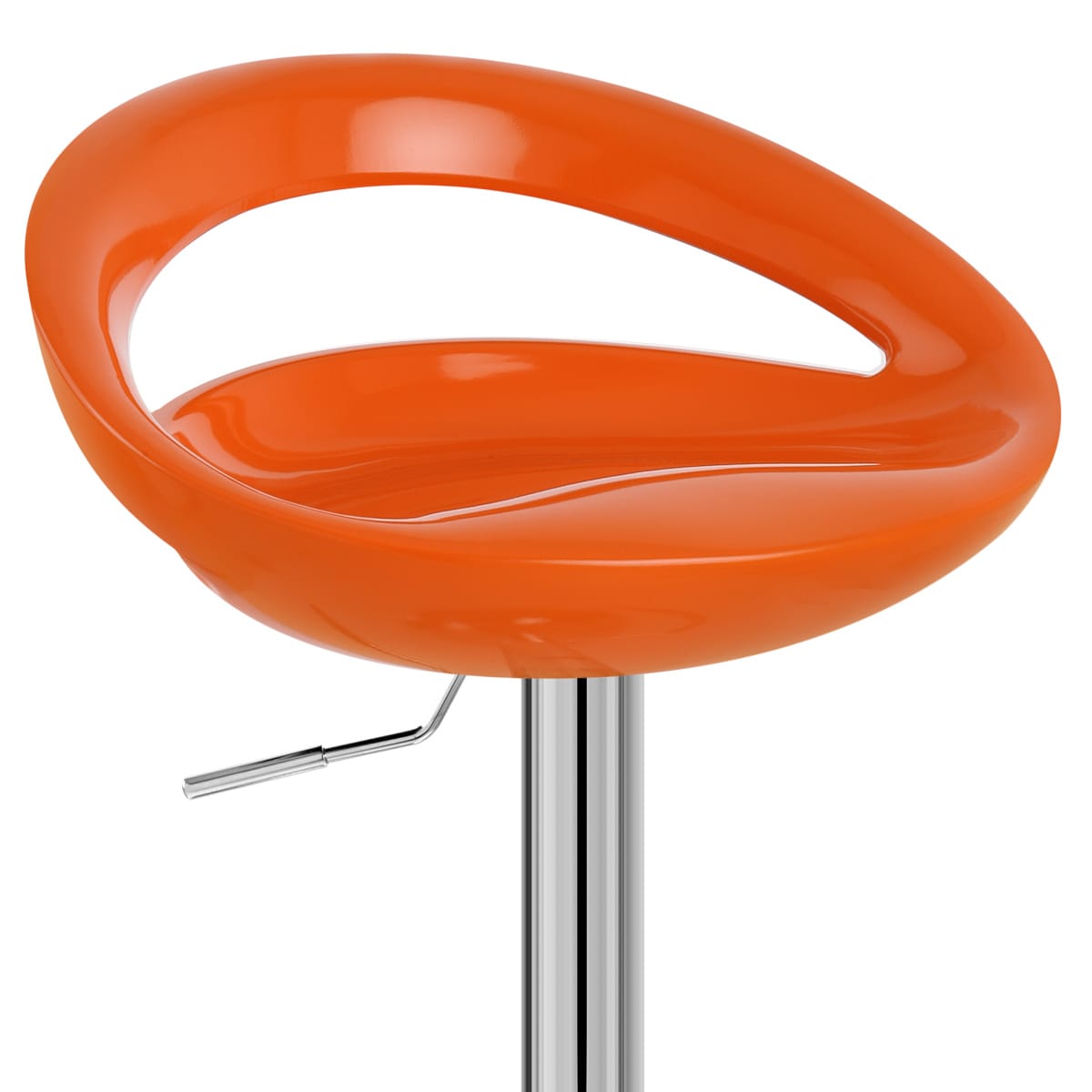 Taburete Plástico Cromo - Creciente Naranja